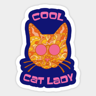 Cool Cat Lady Sticker